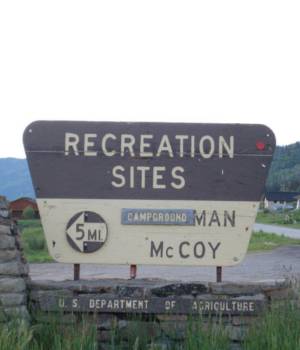 Turn at McCoy Creek Sign